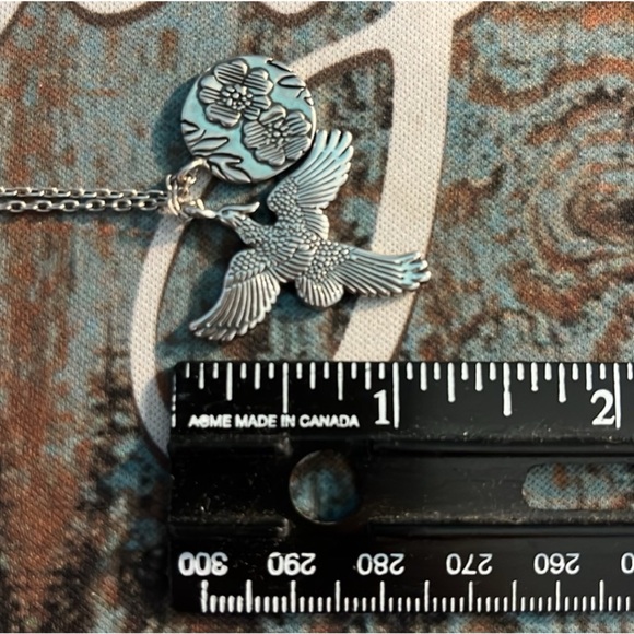 Johnny Was Dreamer Charm Necklace Silver  Bird Flowers Boho Spirit NWT - Picture 10 of 10